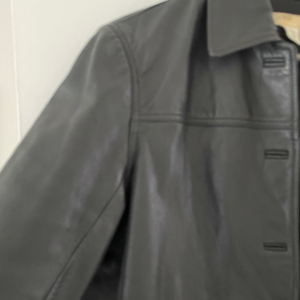 J. Crew Black Leather Jacket M - Picture 6 of 11